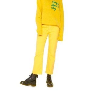 NWT Sandrine Rose Free People Straight Fit Button Fly Yellow Jeans Size 27 Qty